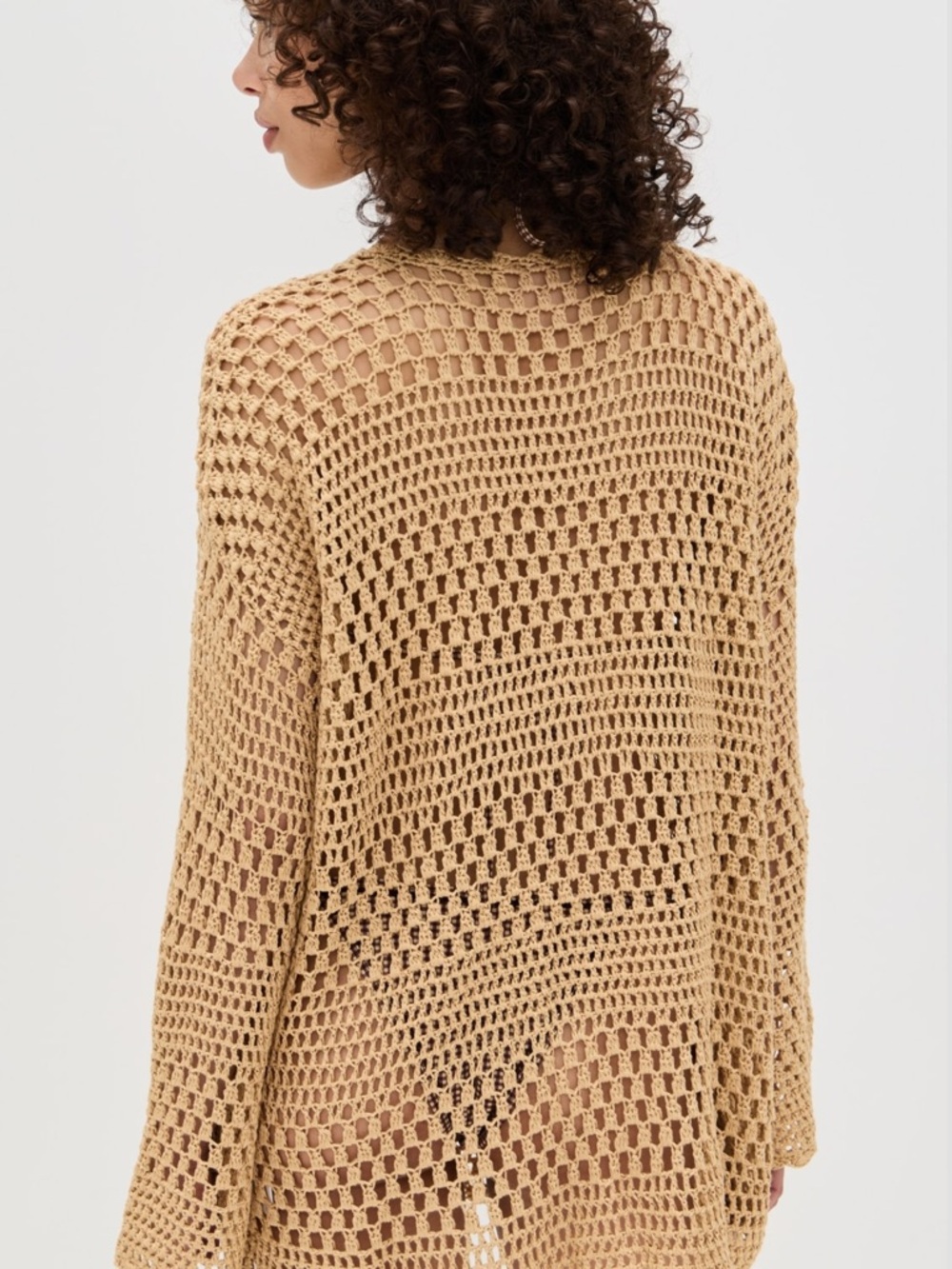 Show Me Your MuMu Crochet Beach Coverup in Tan - Picture 2 of 3